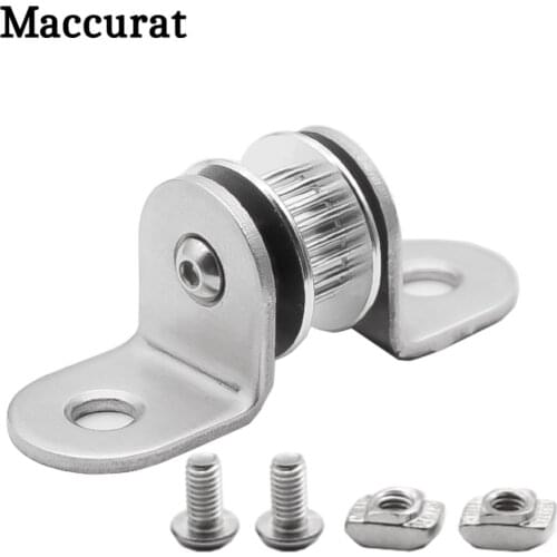 1set Aluminum Flat Ldler Driven Wheel 20T 2GT 6MM Timing Belt Bearing Housing for Prusa i3 Z axis 3d printer DIY parts