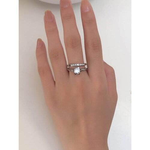 ALYXUY Rings With Cubic Zirkonia For Women
