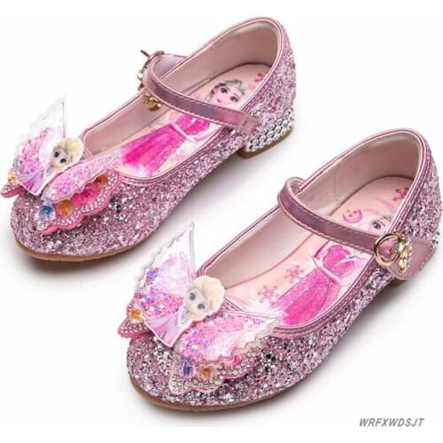 Disney Girls Elsa Sandals Summer Children Fish Mouth Shoes Little Girls Crystal Sandal Frozen elsa Princess Shoes
