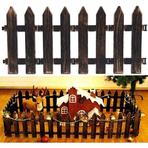 DIY Christmas Hotel Mall Small Fence Barrier Craft Miniature Fairy Garden Terrarium Doll Branch Palings Showcase Decoration