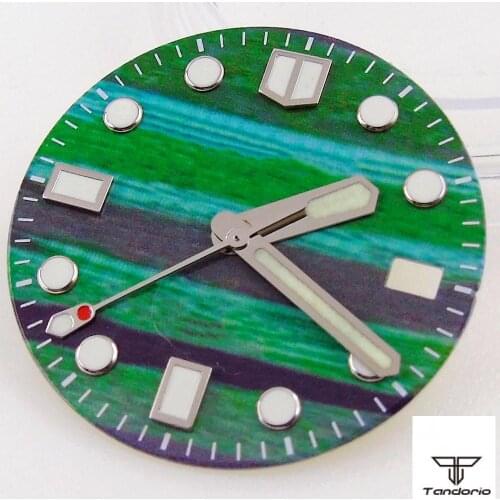 For NH35A Bliger 28.5mm Watch Dial Hands Multicolor Luminous Marks Wristwatch Replacement Repaire