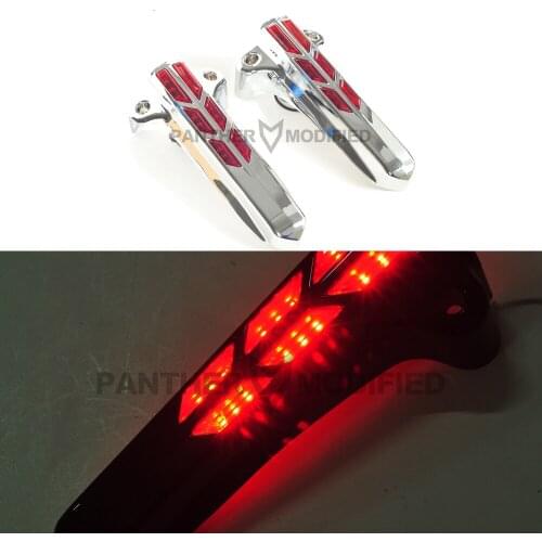 Chrome Motorcycle Front Lower Fork Leg Covers LED Orange Lens Case for Harley FLHR FLHX FLHT 2014-2017