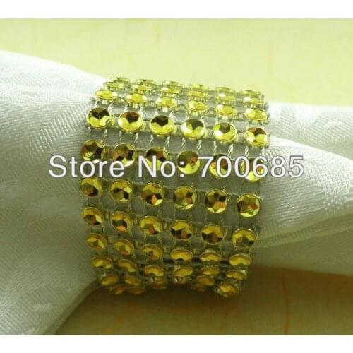 Crystal diamond sheet cheap napkin ring, napkin holder for wedding gold color