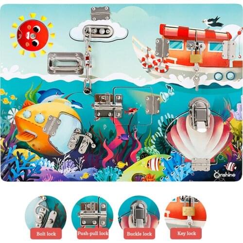 Montessori Toys Wooden Busy Board Sensory Panel Toys Educational Puzzle Activity Toys For Toddlers Children