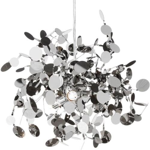 Postmodern engineering lamp Nordic simple living room lamp creative window bar table tree leaf stainless steel chandeliers