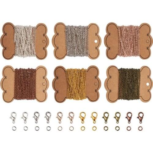 3.5x3x0.5mm Cable Chains Jump Rings Lobster Clasps for Jewelry Making DIY Bracelet Necklace Accessories Supplies