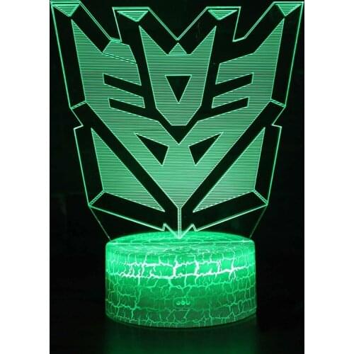 Classic design transformers mask theme 3D Lamp LED night light 7 Color Change Touch Mood Lamp Christmas present Dropshippping