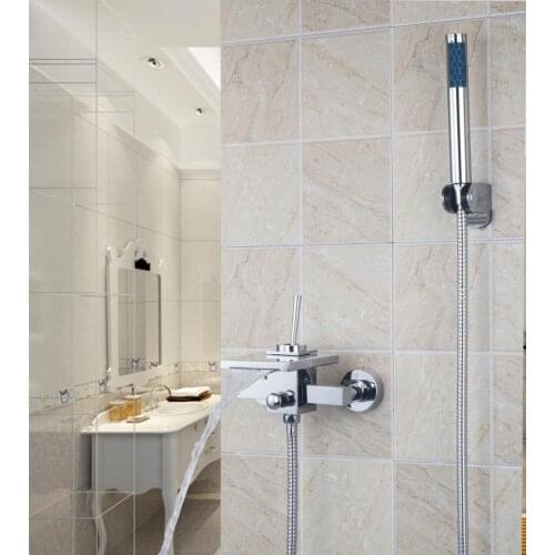 Competitive Price Chrome With Handshower Single Faucet Handles L92255 Chrome Bathtub Basin Mixers Tap Faucet