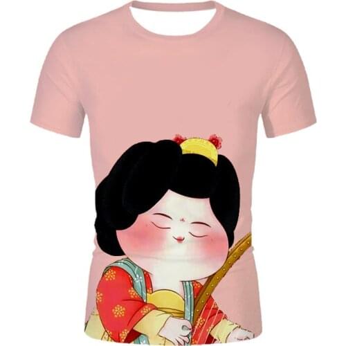 Summer t-shirt ladies pink T-shirt 3D Print Graphic t shirt Tops Kawaii Women T shirt Casual O-neck short sleeve shirt female