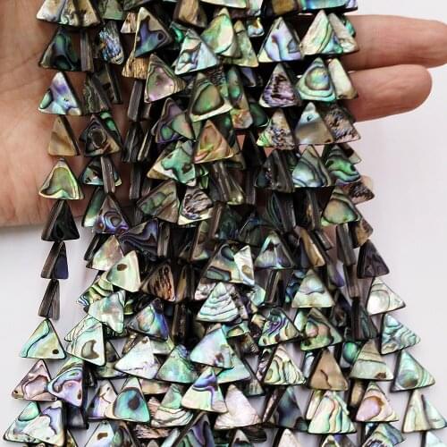 Fashion 14mm Natural Abalone Shell Loose Beads Strand Triangle Shape DIY for Making Bracelet Necklace Earrings Accessories