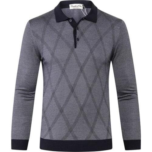 Billionaire Sweater wool mens 2021 new casual button warm Long sleeve elasticity England high quality lattice big size M-5XL