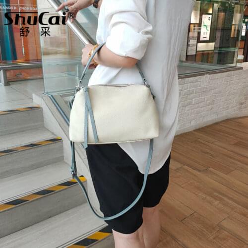 Soft Genuine Leather Crossbody Bags Women Pillow Cowhide Leather woman Handbag for girl Ladies Solid Casual messenger bags
