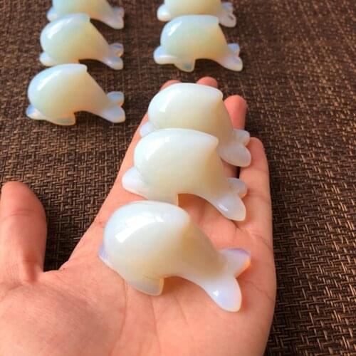 Opal dolphin quartz gemstones mineral crystals reiki healing stones pedras para artesanato home decor