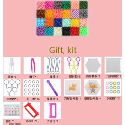 10 colors beads puzzle Crystal color DIY beads water spray set ball games 3D handmade magic toys for children