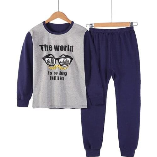 Children Pajamas Sets 2PCS Cotton Boys Girls Sleepwear Set Nightwear Big Kids Teenagers Home Wear Underwear Sets Pajama Cartoon