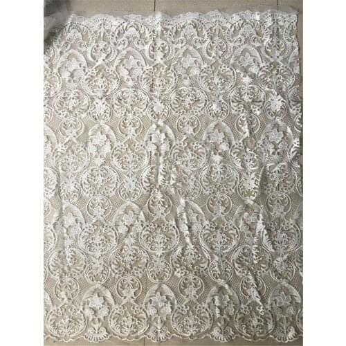 Good looking embroidery mesh tulle african lace fabric YG-807 for wedding dress/evening dress