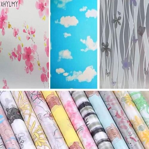 60x200cm Variety Window Film Glass Self Adhesive Film Balcony Bathroom Kitchen Sunscreen Matte Opaque Decorative Film Sticker