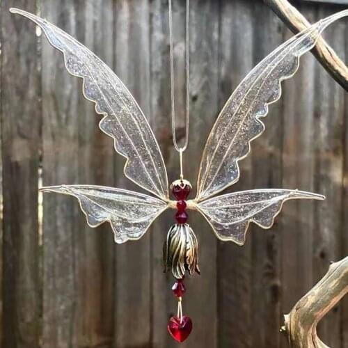 Fairy Hanging Crystal Suncatcher With Wing Hanging Pendant For Room Decoration Durable Beautiful Home Decoration Accessories