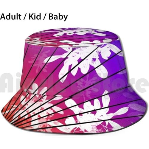 Sunset Fade Sun Hat Foldable UV Protection Sunset Fade Cute Calming 80 S Retro