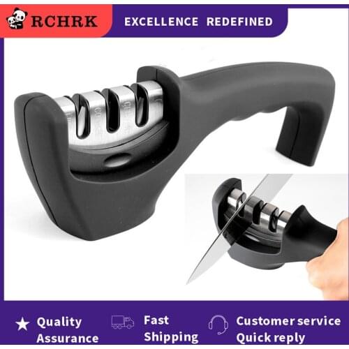 Knife Sharpener for Ceramic, Steel, Straight and Serrated Knives & Scissors-Diamond/Tungsten/Ceramic Sharpening Blade Universal