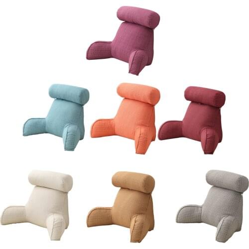 Comfortable Reading Pillow With Armrest Sofa Detachable Neck Pillow Washable Back Support Cushion For Bed Sofa Chair