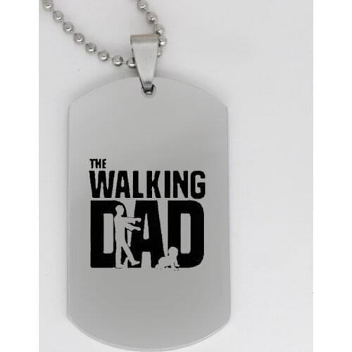 Ufine jewelry dad and child pendant army card The walking dad stainless steel customed necklace N4385