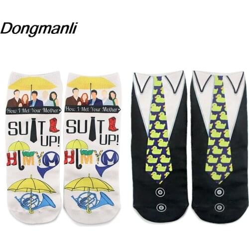 P4515 1 Pair How I Met Your Mother Happy Socks Cotton Boat Socks Interest Funny Originality Harajuku Ankle Sock