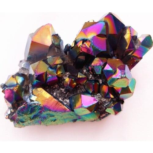 110g natural metal colour aura angel crystal cluster Titanium coating quartz angel cluster healing
