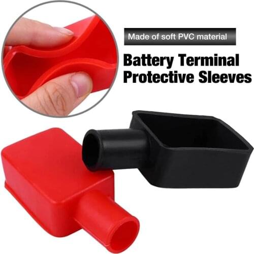 2pcs PVS Car Battery Battery Terminal Protective Covers Positive And Negative Insulating Battery Replacement Cover Caps
