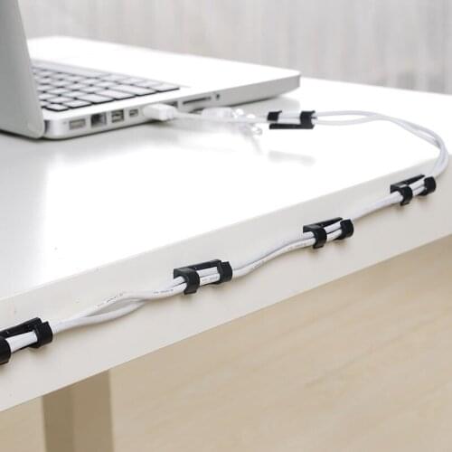 20PCS Cable Organizer USB Cable Winder Desktop Tidy Cable Management Clips Cord Holder Wall Wire Manager Data Line Organizer