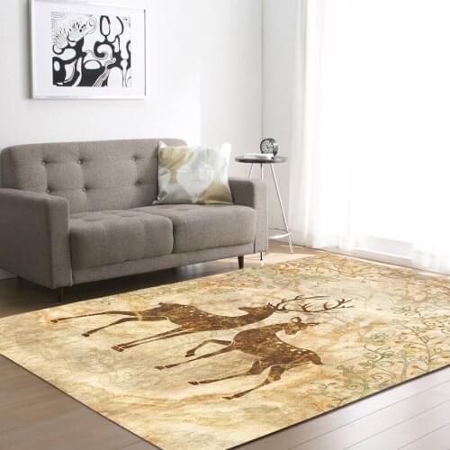 3D Elk living room carpet For Kids bedroom dining room large size rugs hallway home Decorative floor mat Parlor mat customized