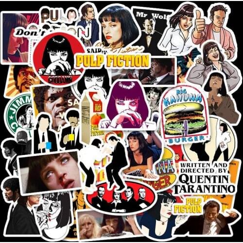 50pcs Stickers Classic Movie Pulp Fiction/Edward Scissorhands/Graffiti Sticker for Skateboard Laptop Bicycle Waterproof Decals