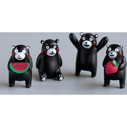 Black Bear Figure miniature figurine cartoon character aniaml statue Model Kids gift japanese anime Resin craft ornaments TNA151
