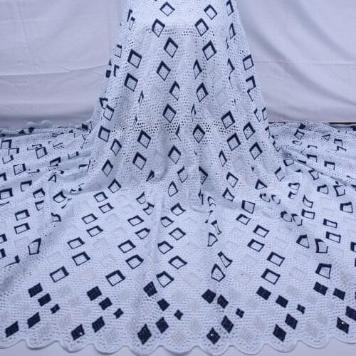 Pure Cotton Swiss Lace Fabric High Quality African Lace Fabric Holey Embroidery Nigerian Dry Lace Fabric For Wedding Party A1748