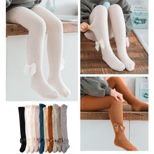 0-11Yrs Baby Girls Bowknot Panty-Hose Kids Spring Autumn Stockings Children Solid Color Tights