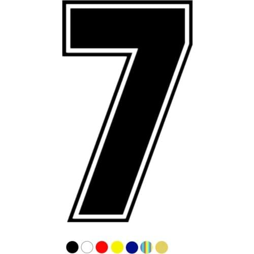 CS-1603# Various Sizes Number 7 digit 7 funny car sticker vinyl decal for auto car stickers styling car decoration