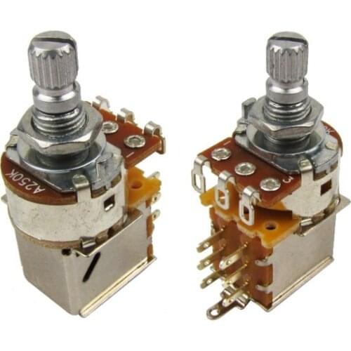 FLEOR 2pcs Push Pull Switch Pots Control Potentiometer A250K Short Shaft