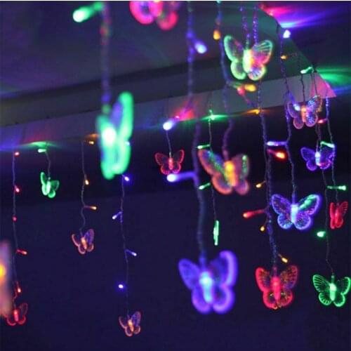 3.5m 96leds Fairy Icicle String Lights Christmas snowflake/butterfly/Star Garland Led Curtain lamp for Wedding/Home/Party/Garden