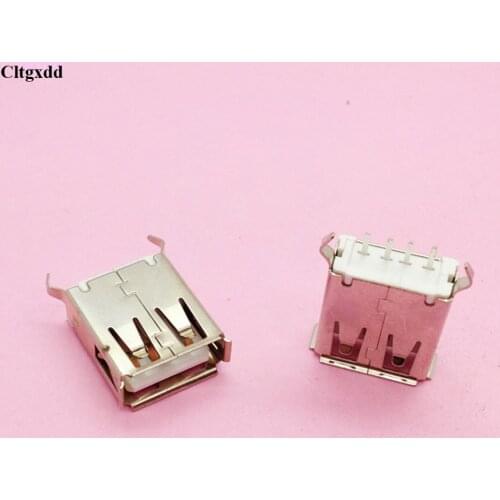 Cltgxdd 10pcs USB 2.0 4Pin A Type Female Socket Connector G55 Curly Mouth Bent Foot for Data Transmission Charging