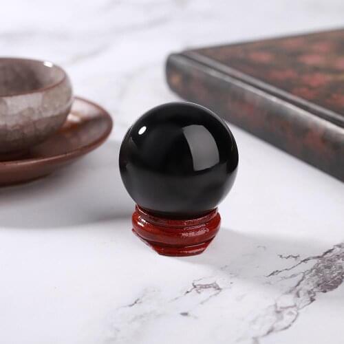 Crystal Ball Obsidian Stand Livingroom Home Decor Bedroom Office Creative Black Sphere