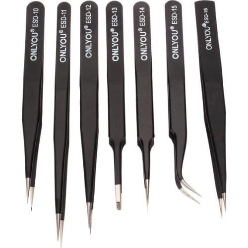 Ferramenta Hand Tools Direct Selling Time-limited Tool Ganzo 7pcs Bga Precision Tweezer Set Antistatic Tweezers Stainless