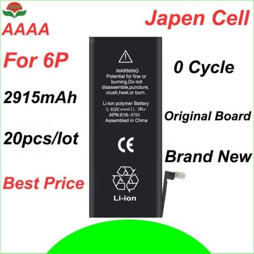 ISUN original 20pcs/lot cell phone battery for iPhone 6Plus 2915mAh replacement battery repair