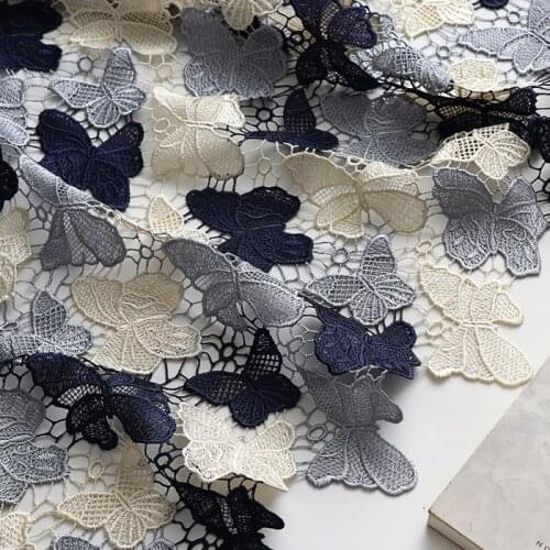 Exquisite Water-Soluble Lace Embroidery Fabric Butterfly Embroidery Hollow Fabric For Clothing Cheongsam Dress Designer Fabric