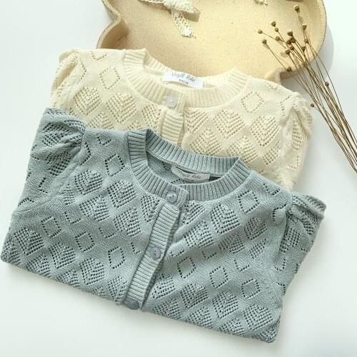 Baby Girls Cardigan Spring Summer Kids Sweater Tops Hollow Out Girls Knitted Cardigan Sweater BB64