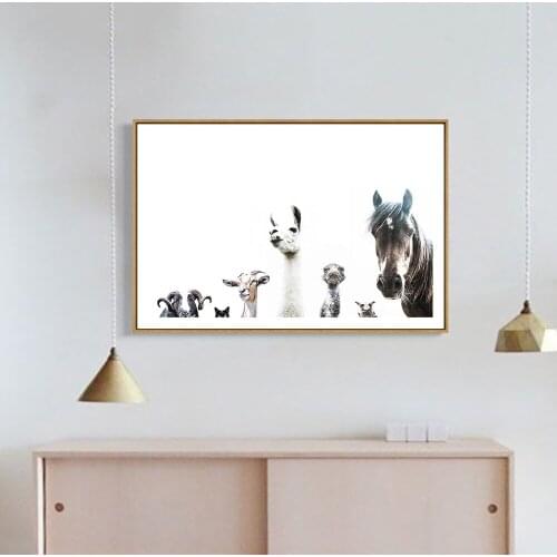 Cuadros Decoration Gray Horse Animal Wall Art Prints and Posters On Canvas paintings Pictures For living room Home For Decor