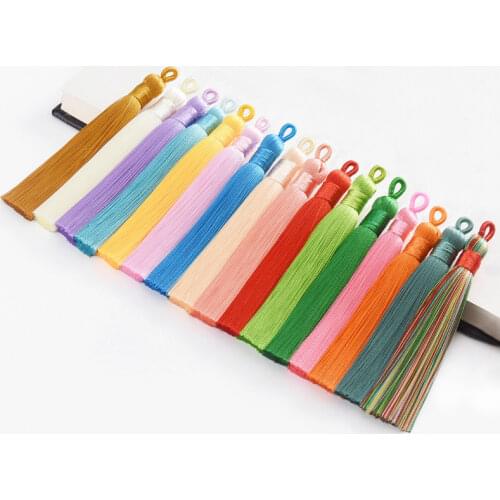 10Pcs 8cm Colorful Cotton Silk Tassel Brush For Earring Charm Making Sati Tassels Pendant Diy Jewelry Findings Handmade Crafts