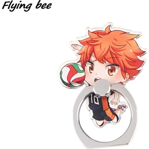 X1795 Anime Volleyball Boy Fashion Ring Metal Mobile Phone Accessaries Rotating Ring Bracket Lazy Desktop Anti-fall Bracket