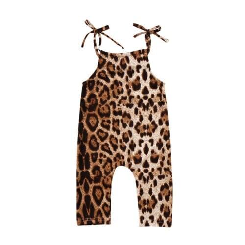 Newborn Baby Girls Leopard Sleeveless Clothes Outfits Set