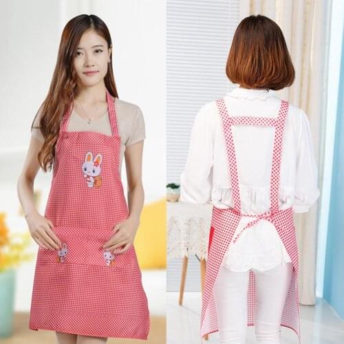 Kitchen Home Anti Dirt Women Cartoon Animal Cooking Cleaning Apron with Pocket
