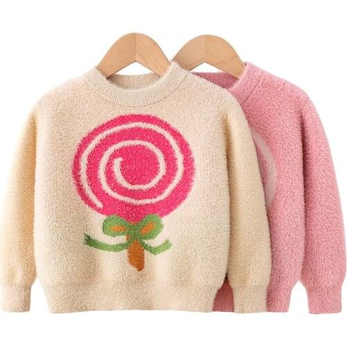 Fashion Mink Sweaters Baby Girls Sweater Winter 2021 New Toddler Girl Knitted Sweater Coat Winter Children Clothing Kids Tops